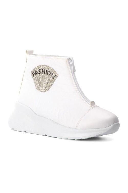 White Narrow Fit Womens Snow Boots 1321 Z