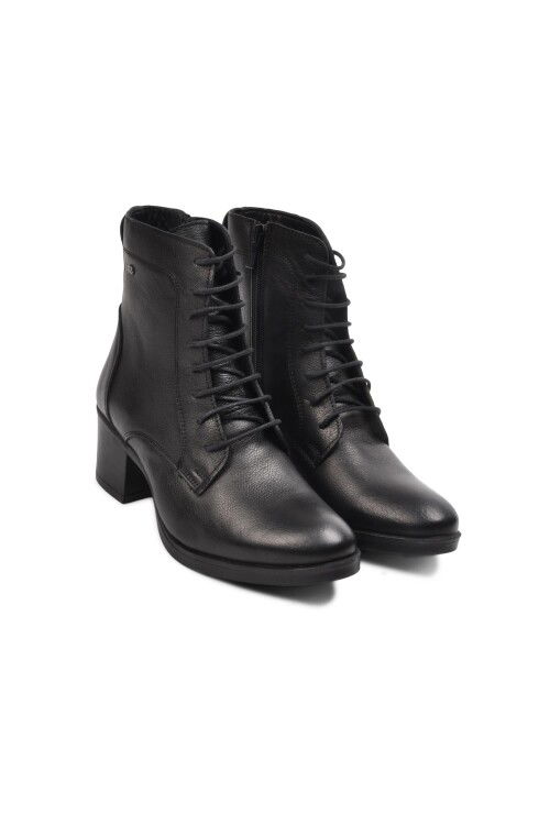 Black Genuine Leather Womens Boots 92159-1 Z
