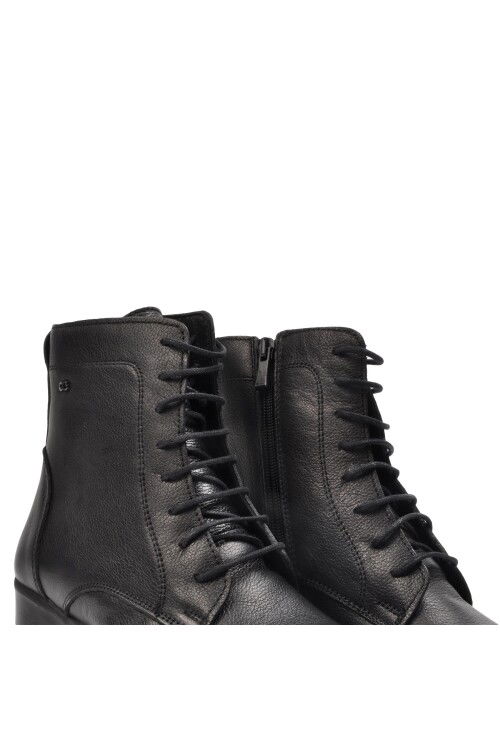 Black Genuine Leather Womens Boots 92159-1 Z