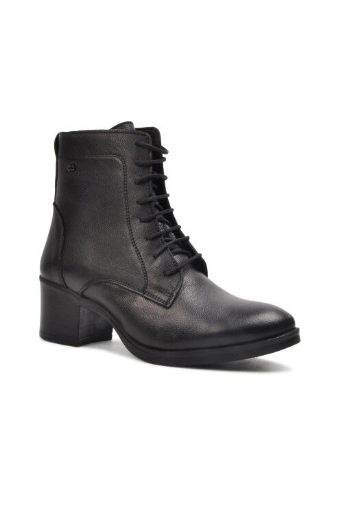 Black Genuine Leather Womens Boots 92159-1 Z
