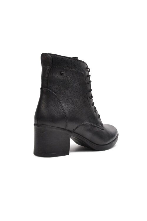Black Genuine Leather Womens Boots 92159-1 Z