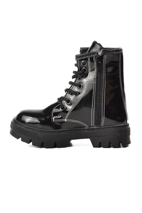 Black Patent Leather Orthopedic Unisex Childrens Boots 2301001 P