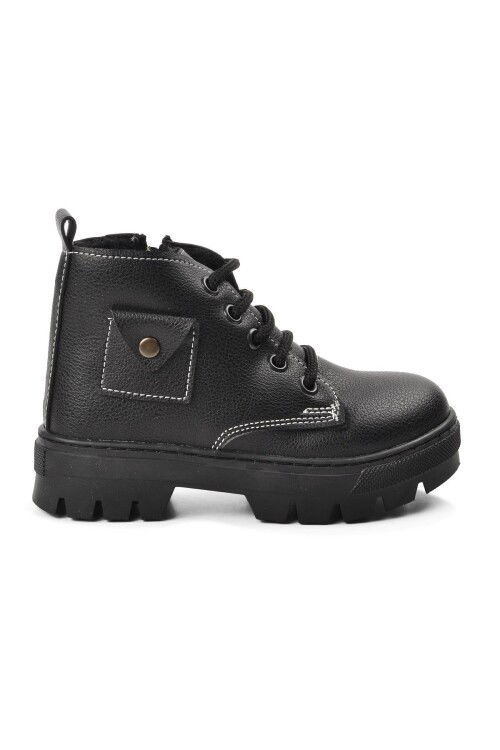 Black Orthopedic Boys Boots 2301003 P