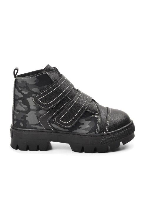 Black Camouflage Orthopedic Boys Boots 2301004 P