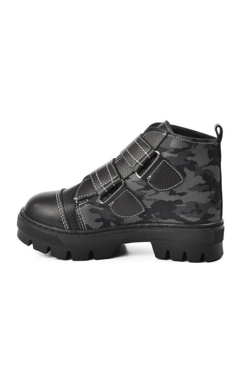 Black Camouflage Orthopedic Boys Boots 2301004 P