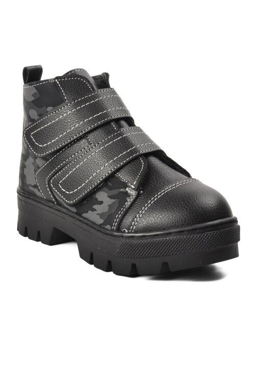 Black Camouflage Orthopedic Boys Boots 2301004 P