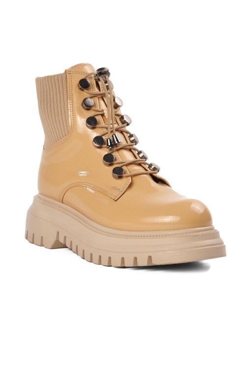 Nude Kırışık Rugan  Kadın Bot K670 Z