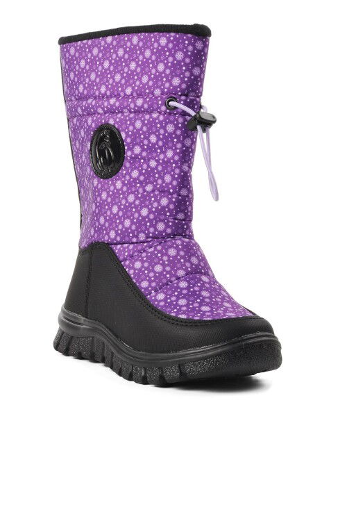 Purple Water Repellent Girls Snow Boots Maria P