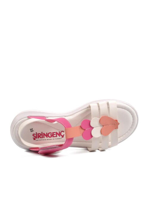 White Fuchsia Girls Orthopedic Sandals Şng 8020 F