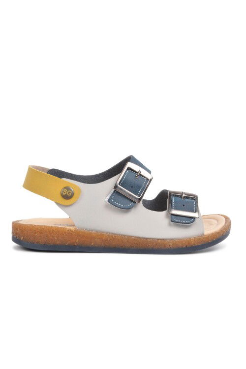 Navy Blue Mustard Orthopedic Boys Sandals 006 F