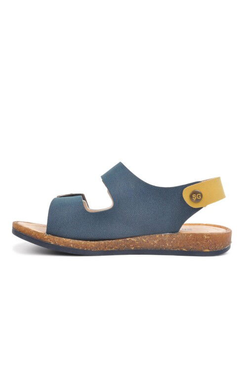 Navy Blue Mustard Orthopedic Boys Sandals 006 F