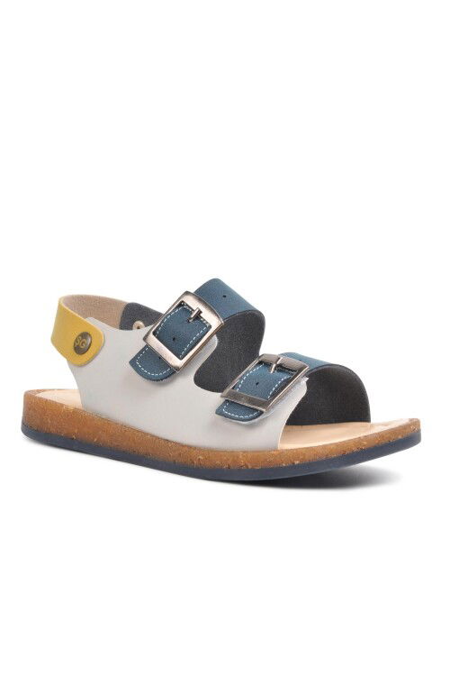 Navy Blue Mustard Orthopedic Boys Sandals 006 F