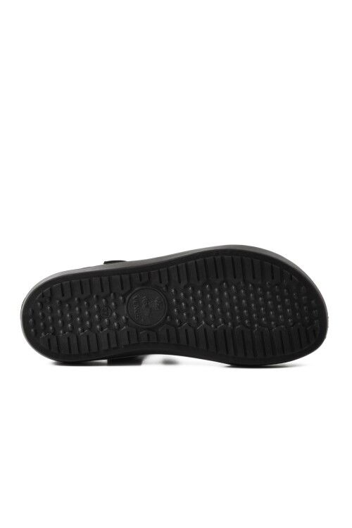 Siyah Hakiki Deri Kadın Düz Sandalet 202064Y Z