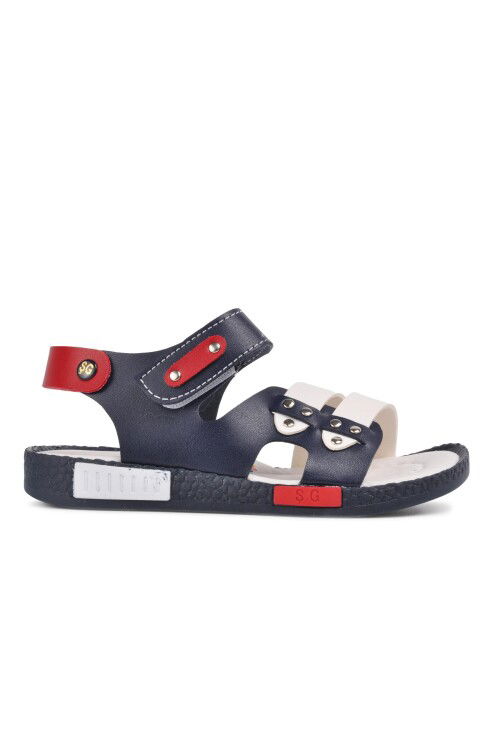 Navy Blue White Orthopedic Boys Sandals 210107 C