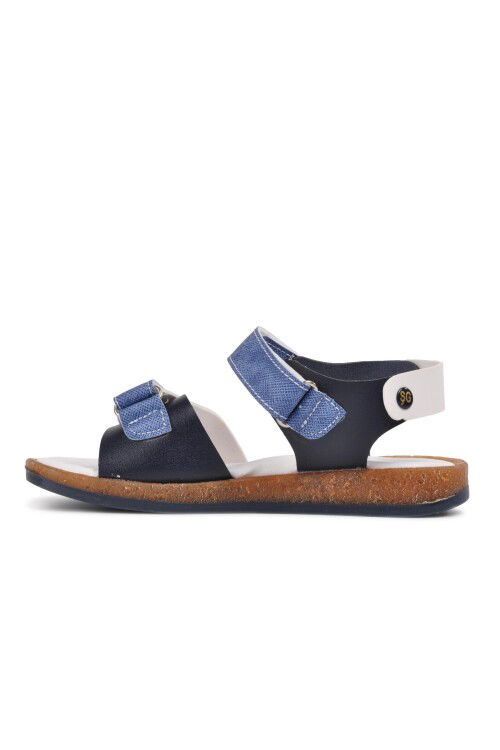 Navy Blue White Orthopedic Boys Sandals 210109 Ç