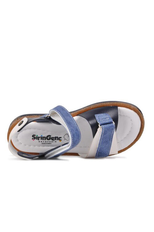 Navy Blue White Orthopedic Boys Sandals 210109 Ç