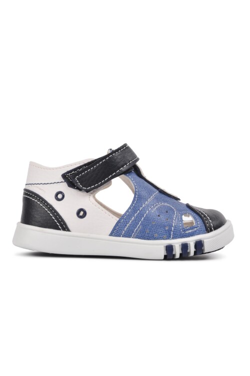 Lacivert Beyaz Ortopedik Erkek Çocuk Sandalet 210110 Ç
