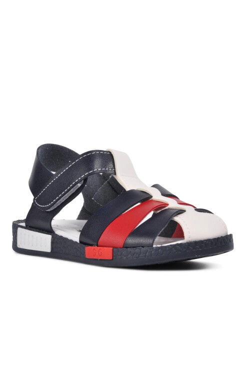 Lacivert Kırmızı Ortopedik Erkek Çocuk Sandalet 210111 Ç
