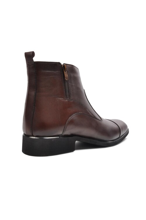 حذاء تشيلسي رجالي من الجلد الطبيعي باللون البني 02173 M