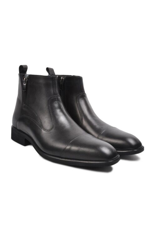Black Genuine Leather Mens Chelsea Boots 02173 M