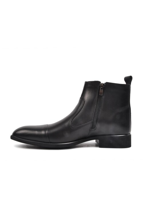 Black Genuine Leather Mens Chelsea Boots 02173 M