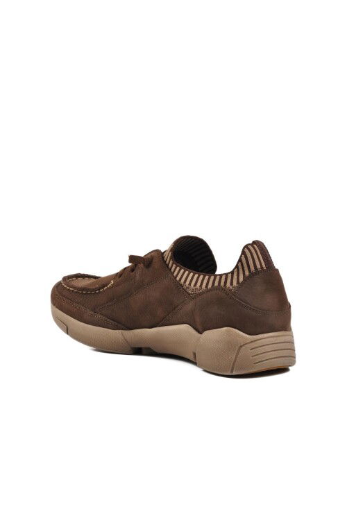 Brown Nubuck Genuine Leather Mens Casual Shoes 23410 M