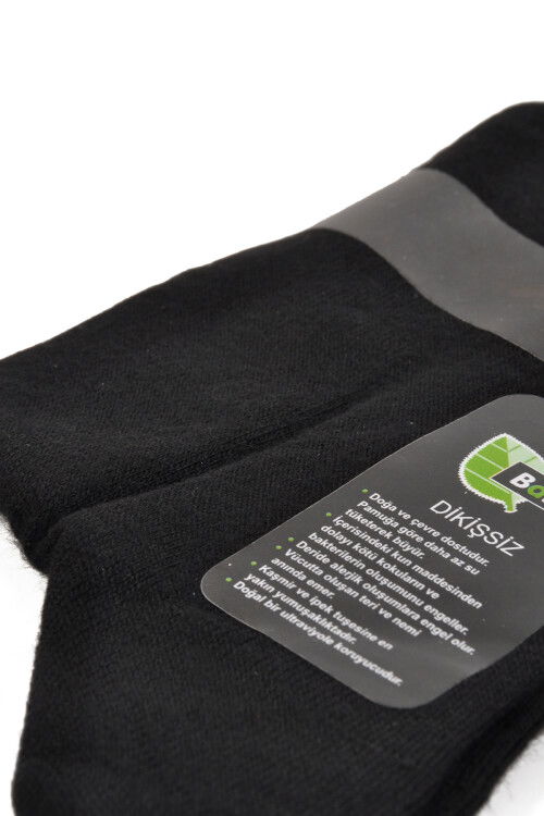 Black Unisex Long Bamboo Socks 24K003