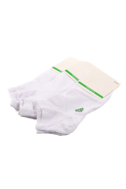Beyaz Bambu Unisex 3lü Patik Çorap 24K004