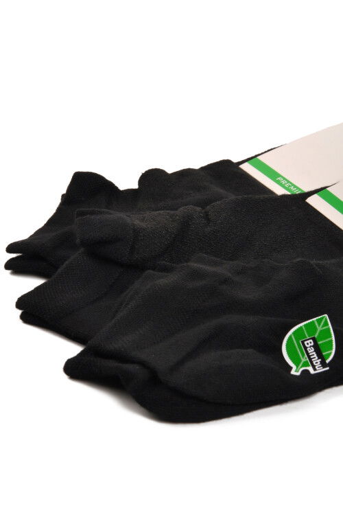 Black Bamboo Unisex 3-Pack Ankle Socks 24K004