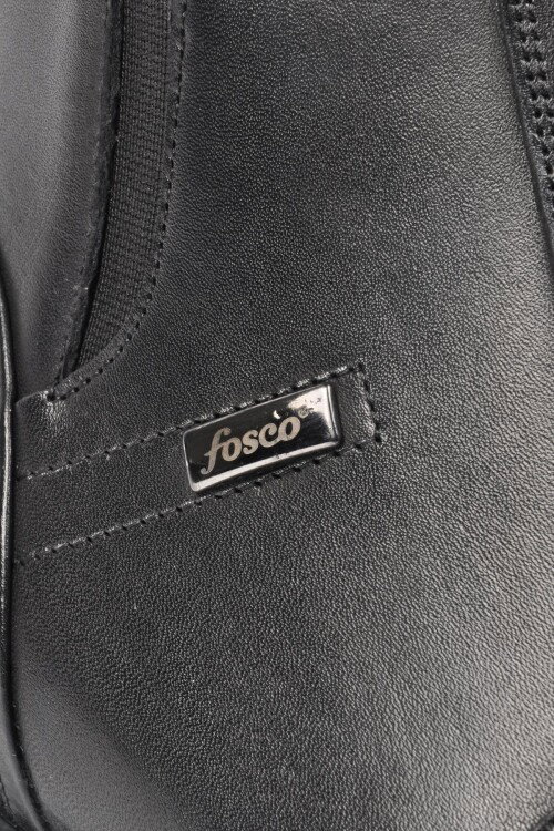 حذاء رجالي من الجلد الطبيعي بسحاب أسود 3580