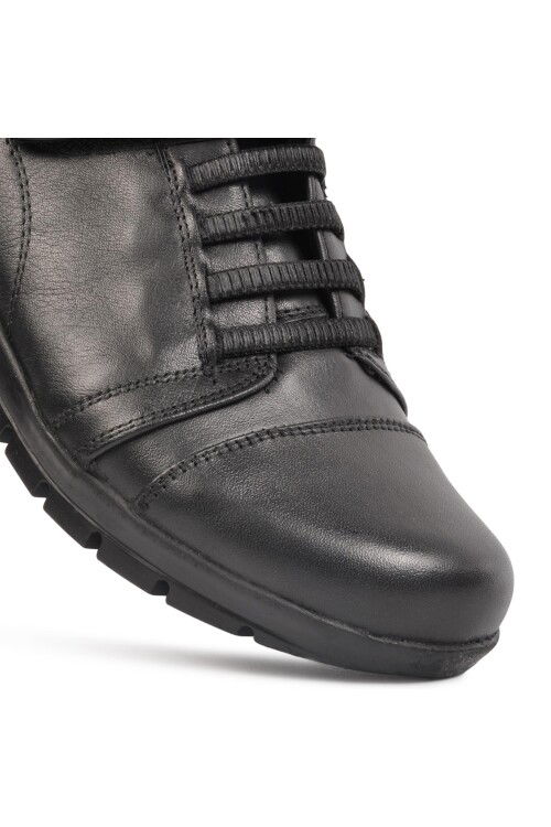 Black Genuine Leather Womens Casual Shoes 39-24K Z