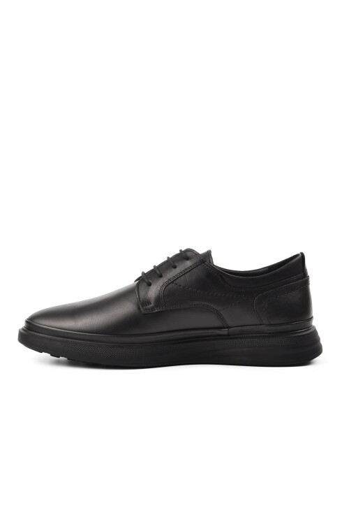 Black Genuine Leather Mens Casual Shoes 4011 M