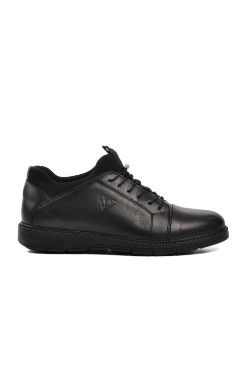 Black Genuine Leather Mens Casual Shoes 4467 M