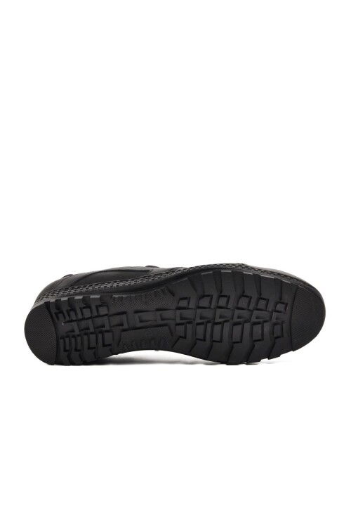 Black Genuine Leather Mens Casual Shoes 5856 M