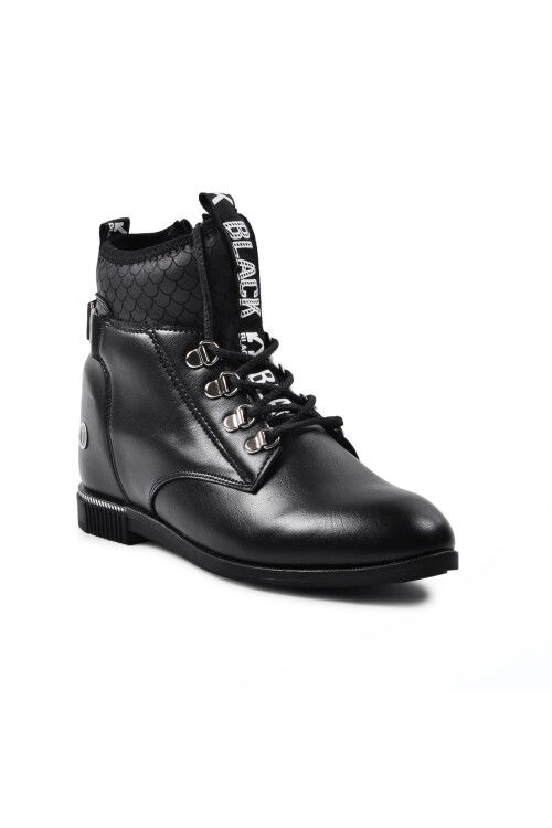 حذاء نسائي أسود برباط وسحاب 7030 Z