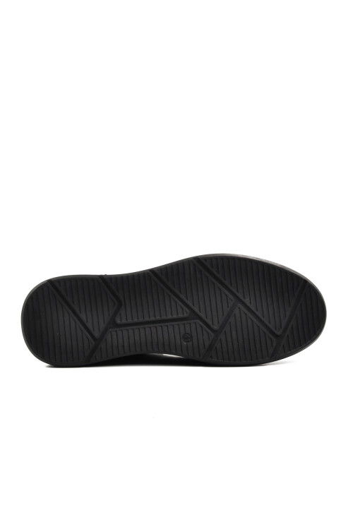 حذاء كاجوال رجالي من جلد النوبوك الأسود 7347 M