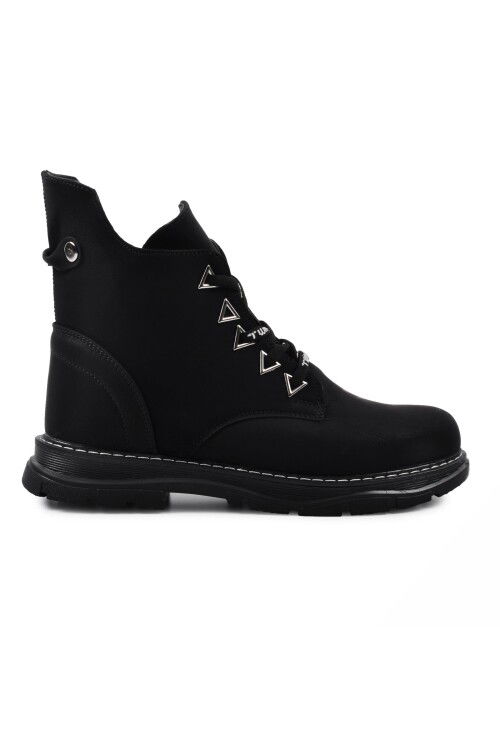 Siyah Zümrüt Fermuarlı Kadın Bot 7350 Z