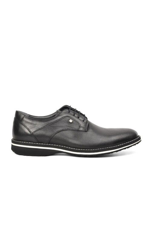 Black Genuine Leather Mens Casual Shoes 8071 M