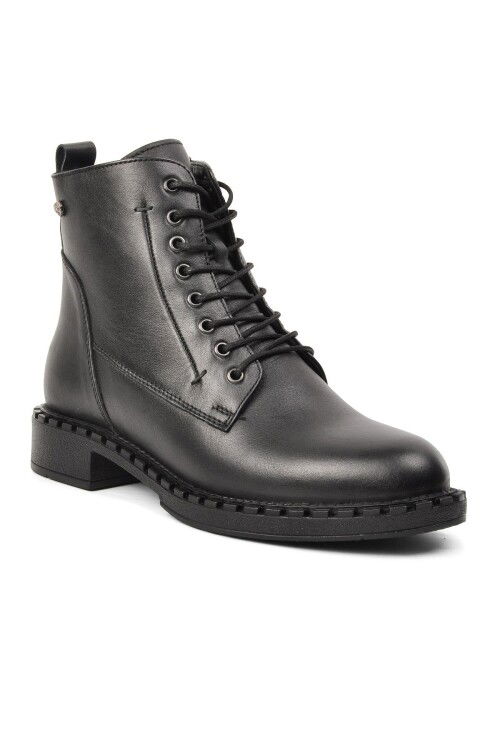 Siyah Hakiki Deri Anatomik Kadın Bot  8495 Z