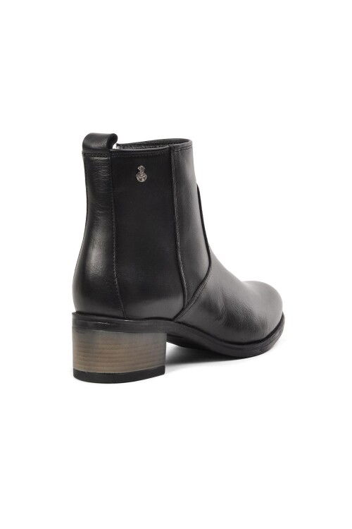 Black Genuine Leather Anatomical Womens Boots 8691 Z