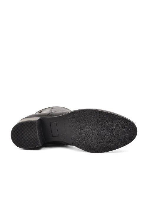 Black Genuine Leather Anatomical Womens Boots 8691 Z