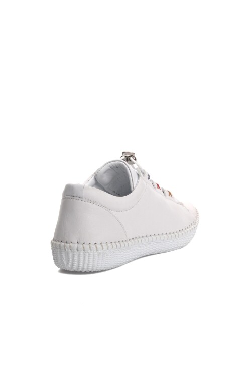 Beyaz Hakiki Deri Anatomik Kadın Casual Ayakkabı 9035 Z