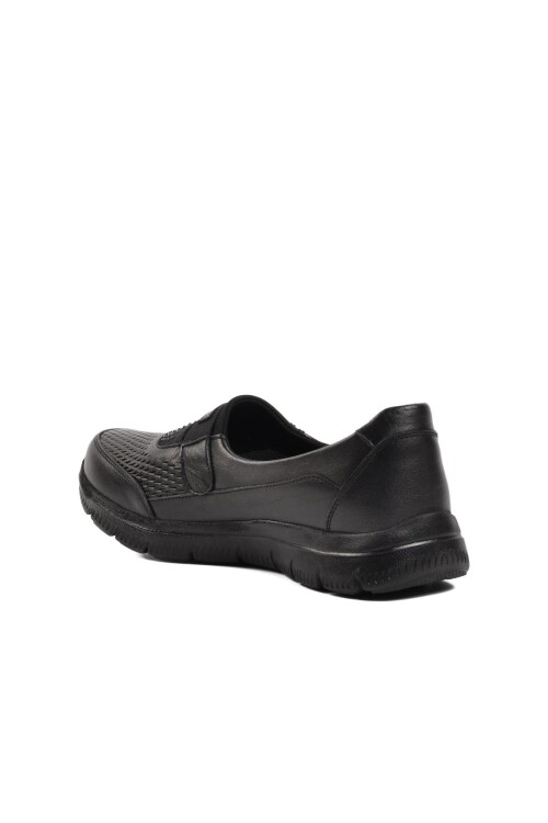 Black Genuine Leather Anatomic Womens Casual Shoes 9294 Z