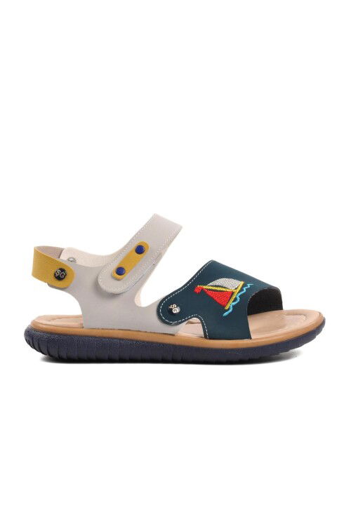 Navy Blue Nubuck Orthopedic Boys Sandals 1540 F