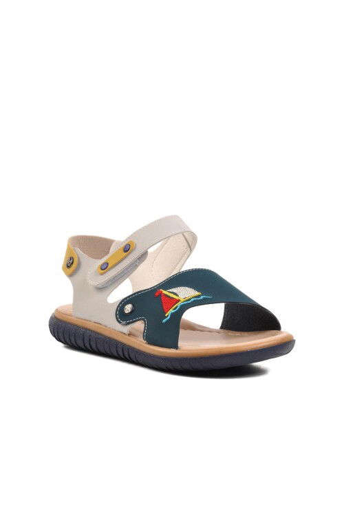 Navy Blue Nubuck Orthopedic Boys Sandals 1540 F