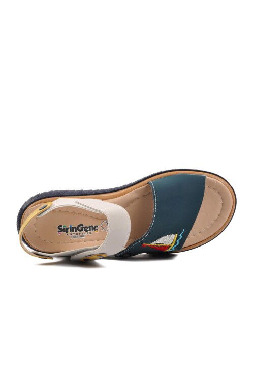 Navy Blue Nubuck Orthopedic Boys Sandals 1540 F