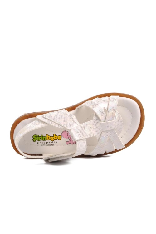 صندل تقويمي أبيض لامع للبنات 22Y07 B