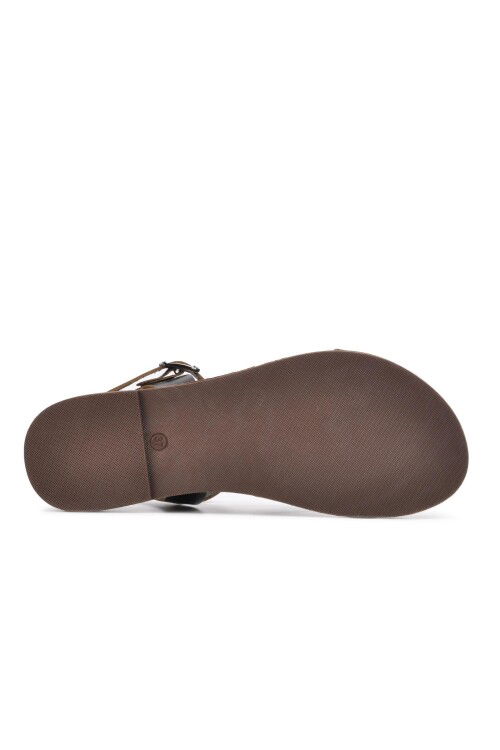 Black Womens Flat Sandals R10015 Z