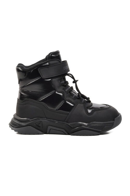 حذاء ثلجي أسود لامع للبنات 1520 F