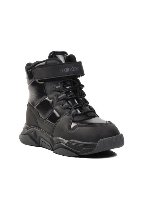 حذاء ثلجي أسود لامع للبنات 1520 F